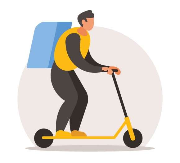 courier-on-a-scooter-vectorportal Livraison